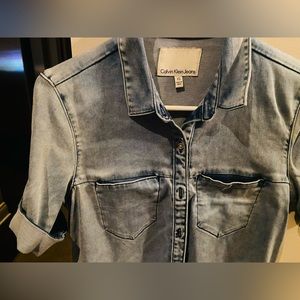 Calvin Klein Jeans blue Jean dress women’s size xs